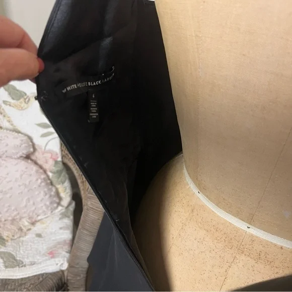 White House Black Market black cocktail dress, sleeveless, layers of ruffles - Picture 6 of 7